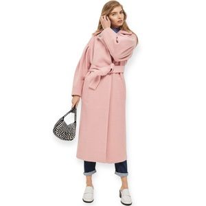 Topshop Mutton Sleeve Pink Coat